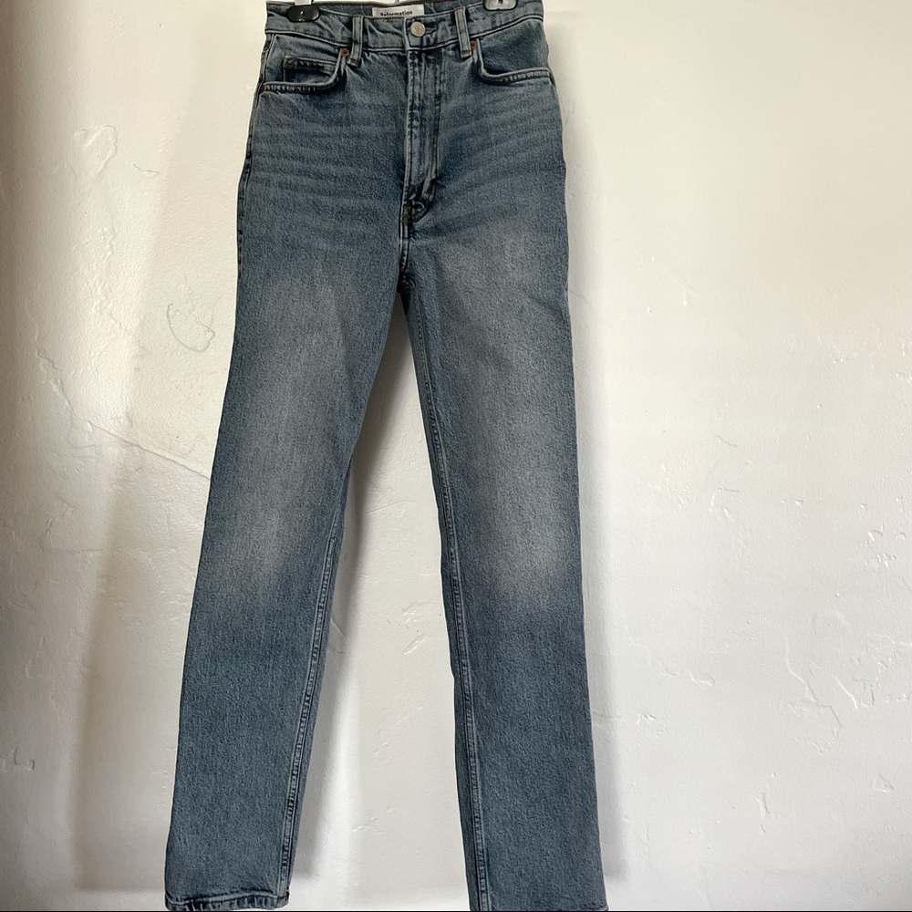 reformation liza ultra high rise straight jeans